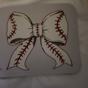 Baseball Stitch Bow Mouse Pad